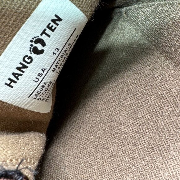 Hang Ten Mens Canvas Slip-On Loafers Size 13 Brown Frayed Casual Shoes - Picture 4 of 8